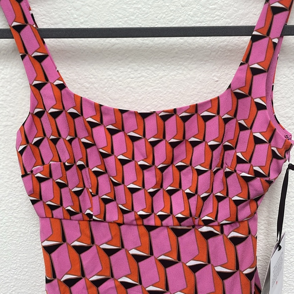 DVF for Target Shift Pink Modern Geo Dress Size 00 70’s Retro Vibe - Picture 9 of 9